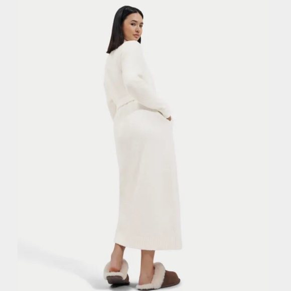 UGG Lenny Cozy Knit Sweater Robe - Cream - Picture 6 of 10